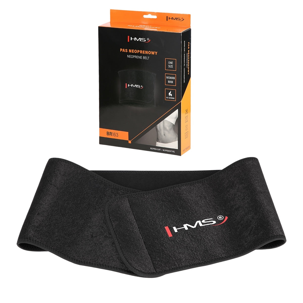 Black Waist Support Brace, Adjustable Size