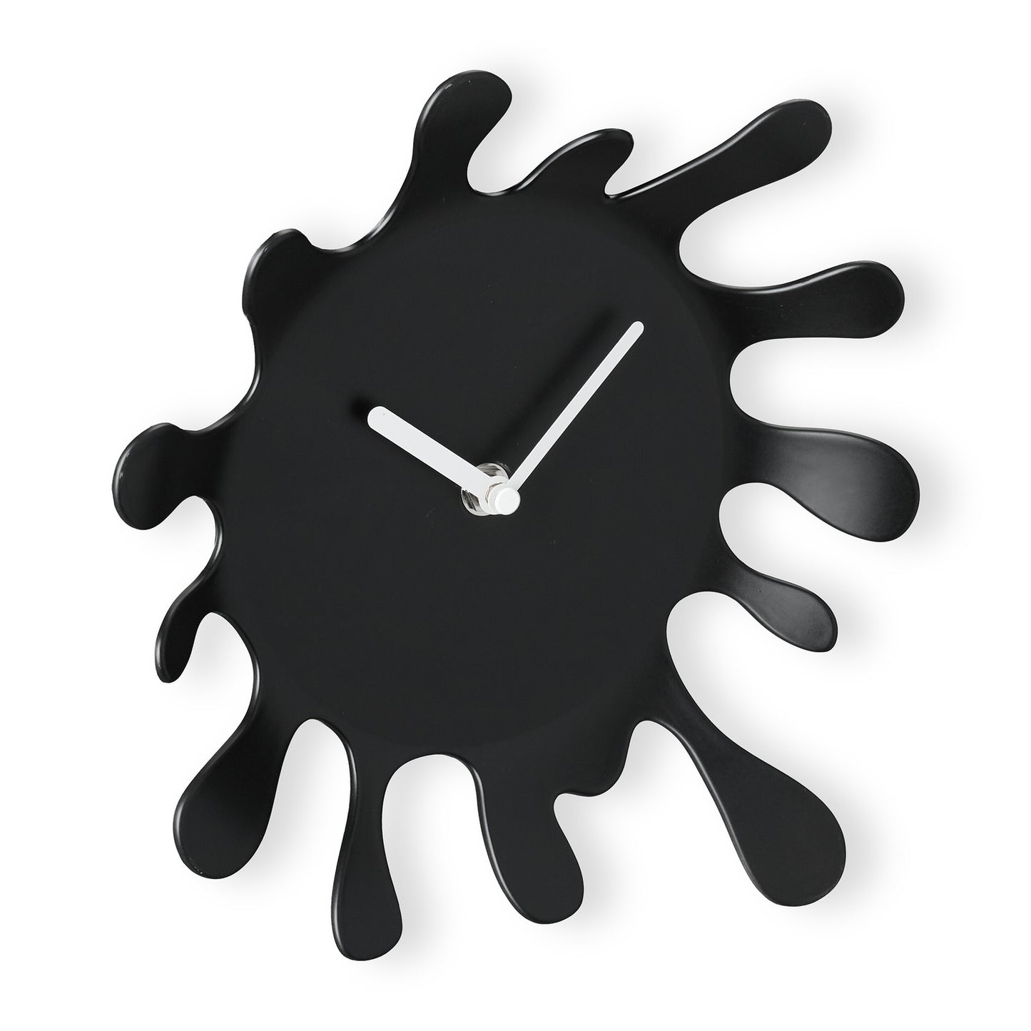 Black Wall Clock, Unique Splash Shape Design