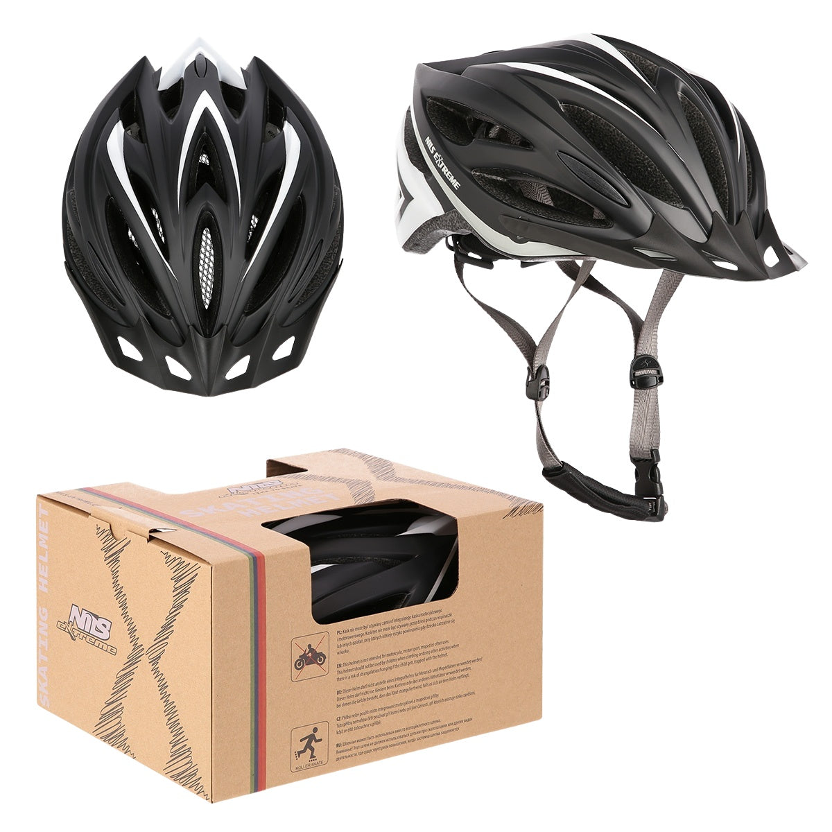 Black-White Helmet, Size M (53-58cm)