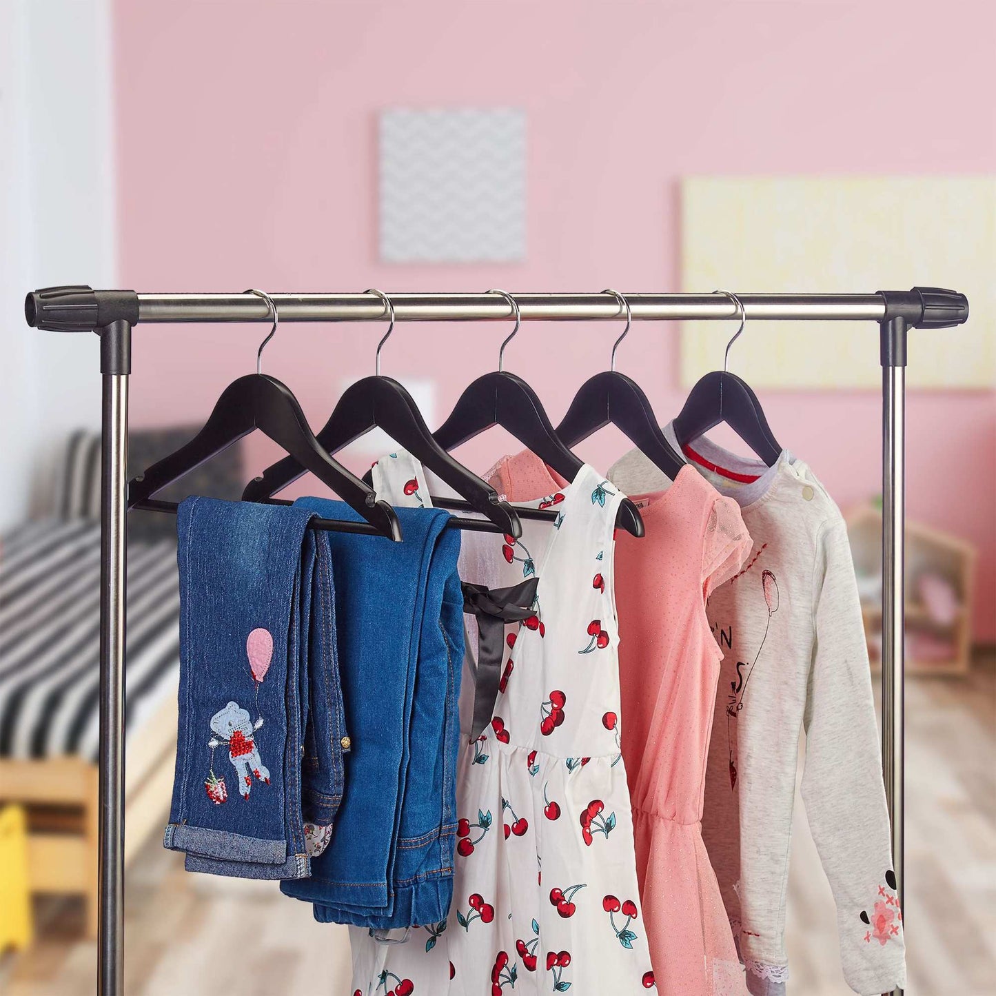 Black Wooden Kids' Coat Hangers