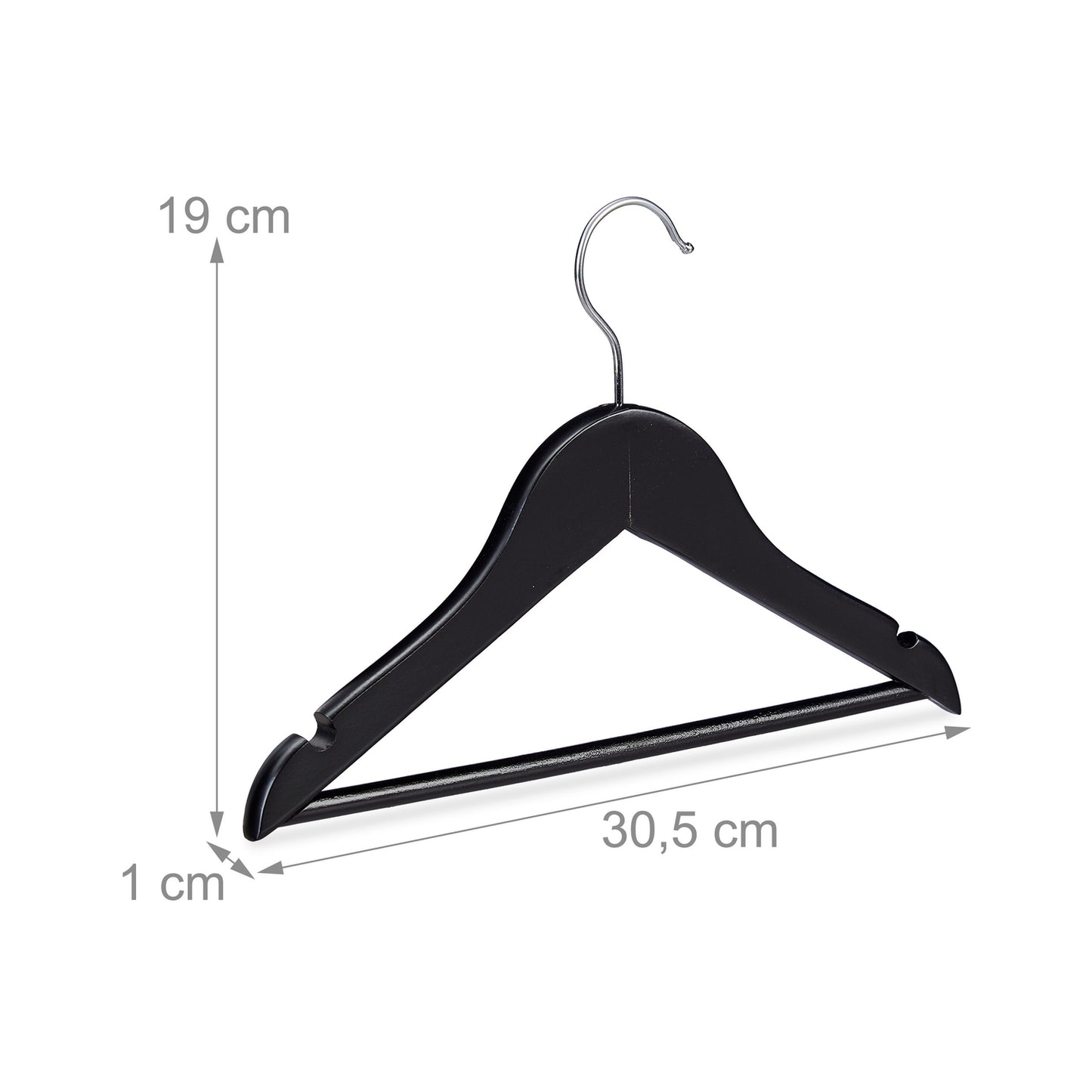 Black Wooden Kids' Coat Hangers