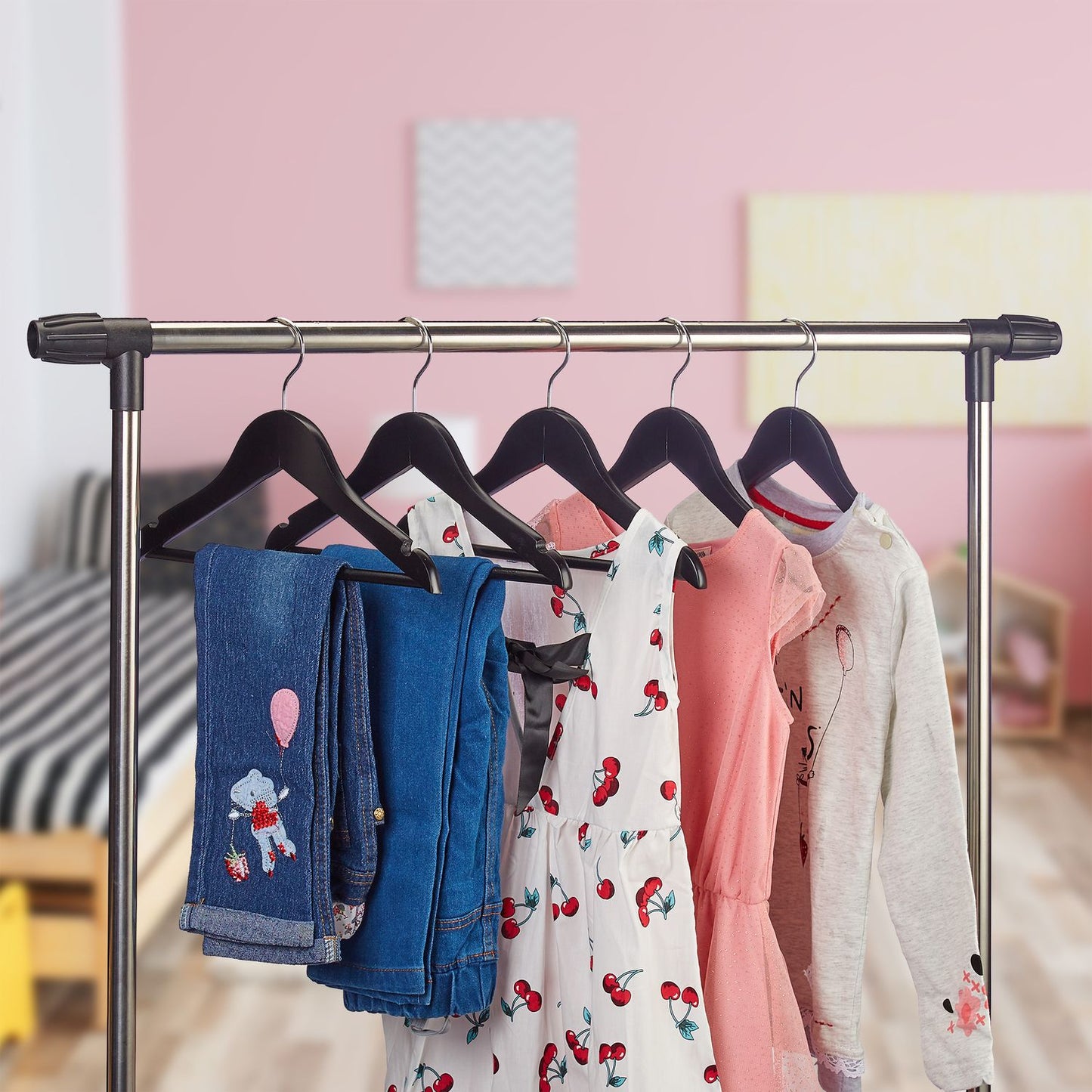Black Wooden Kids' Coat Hangers