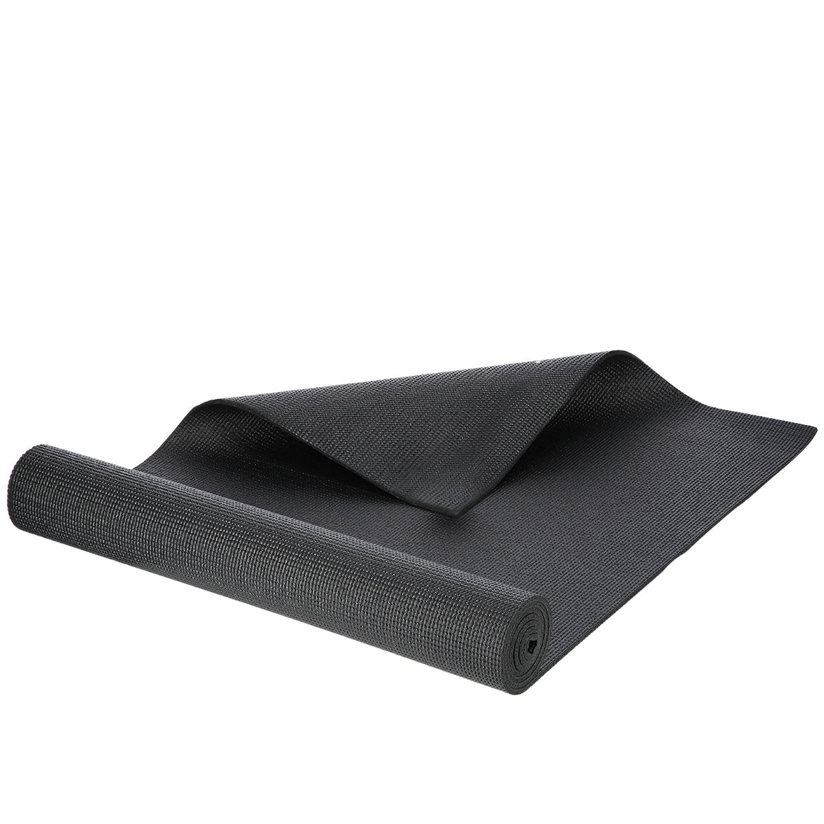 Black Yoga Mat, Non-Slip, 6mm Thickness