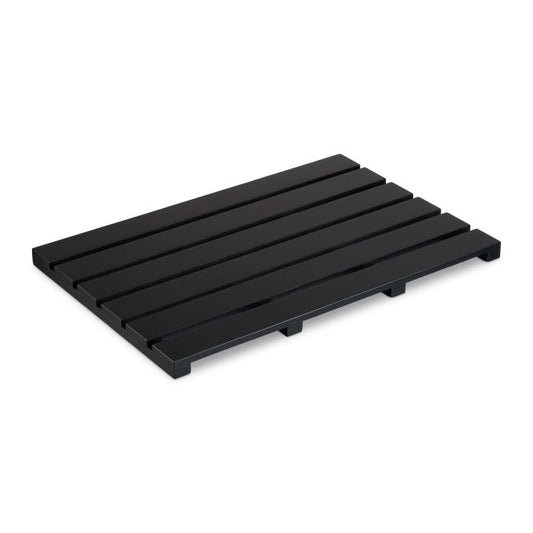 Black bamboo bath mat