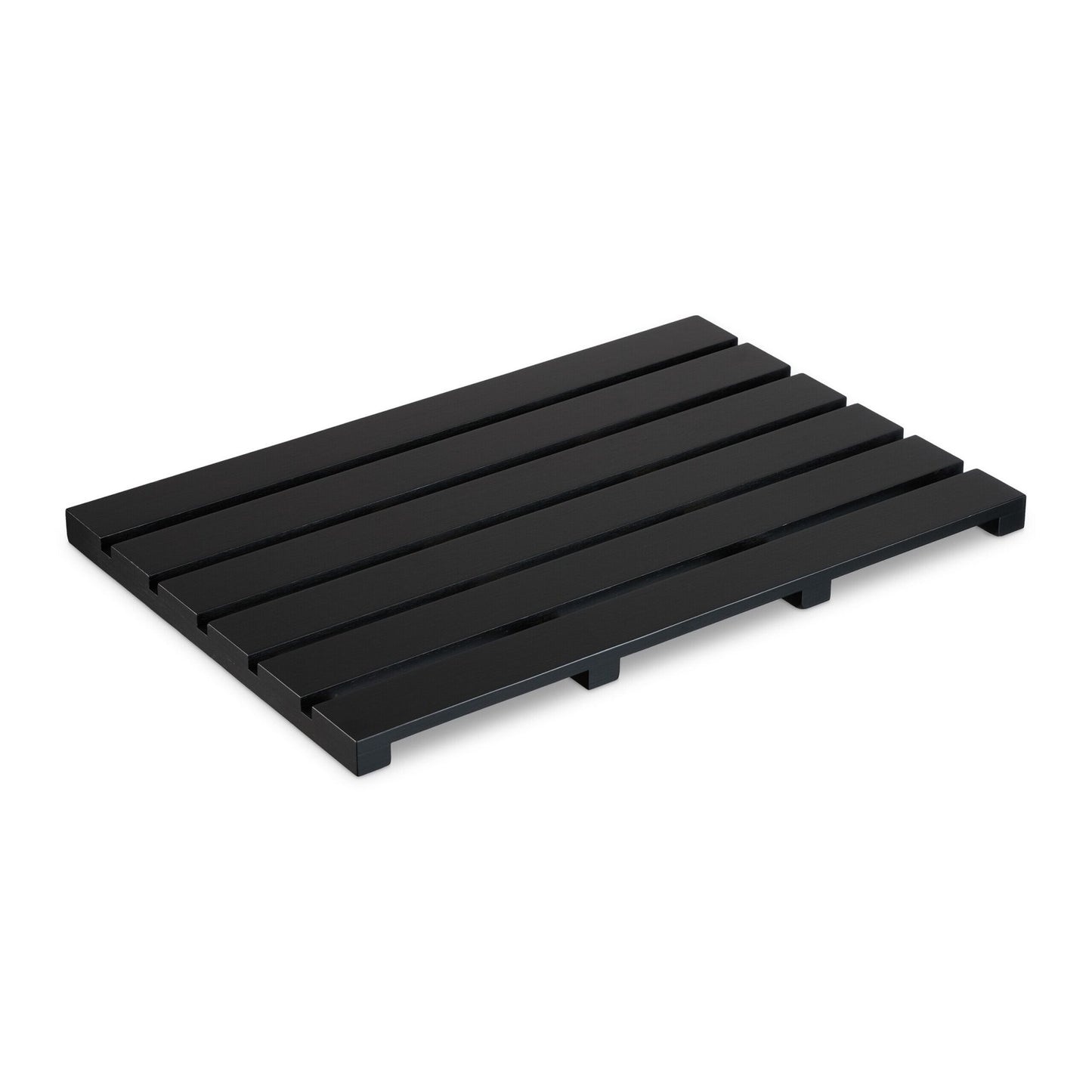 Black bamboo bath mat