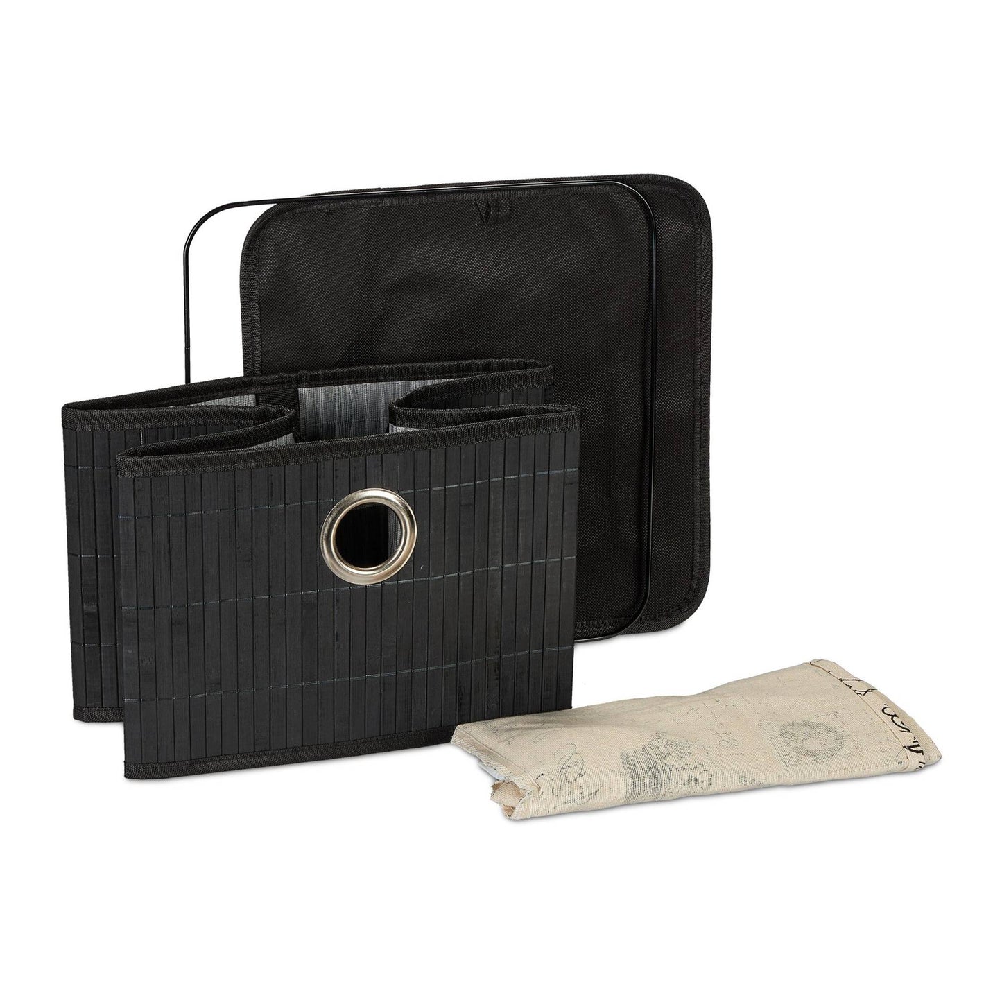 Black bamboo storage basket