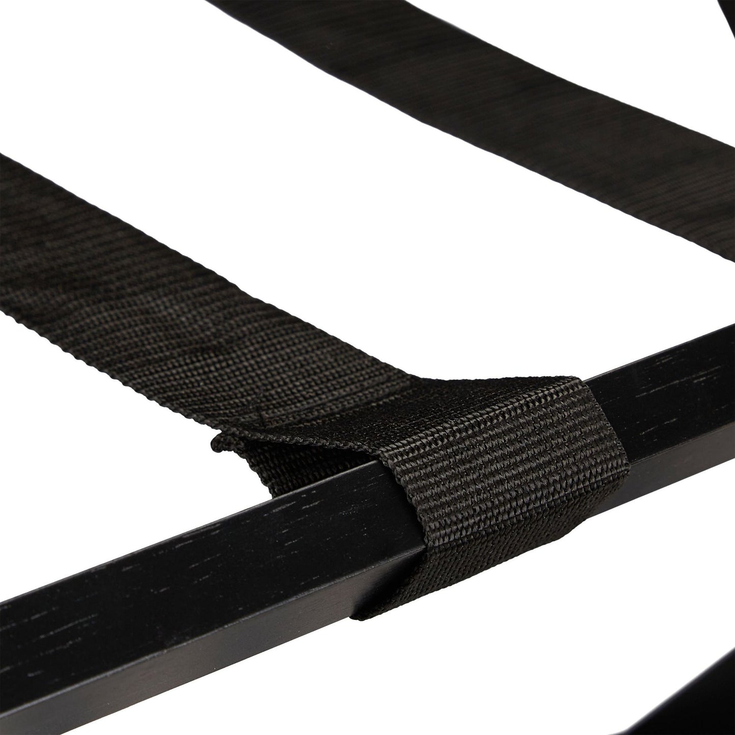 Black bamboo suitcase rack