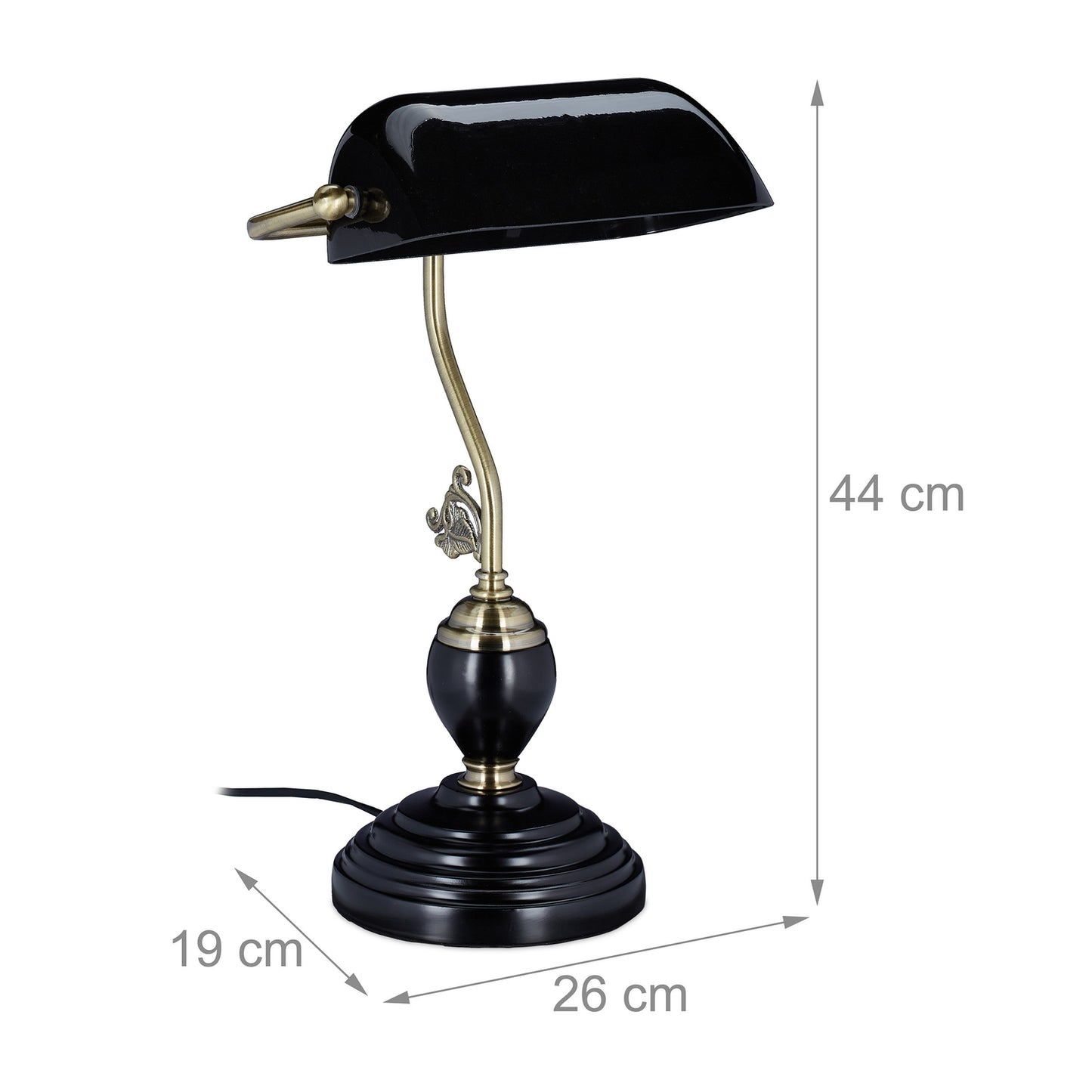 Black banker lamp