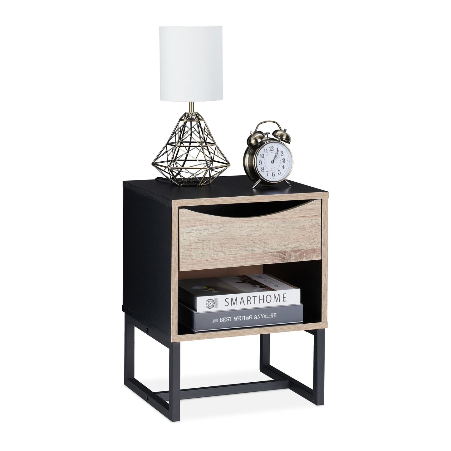 Black bedside table
