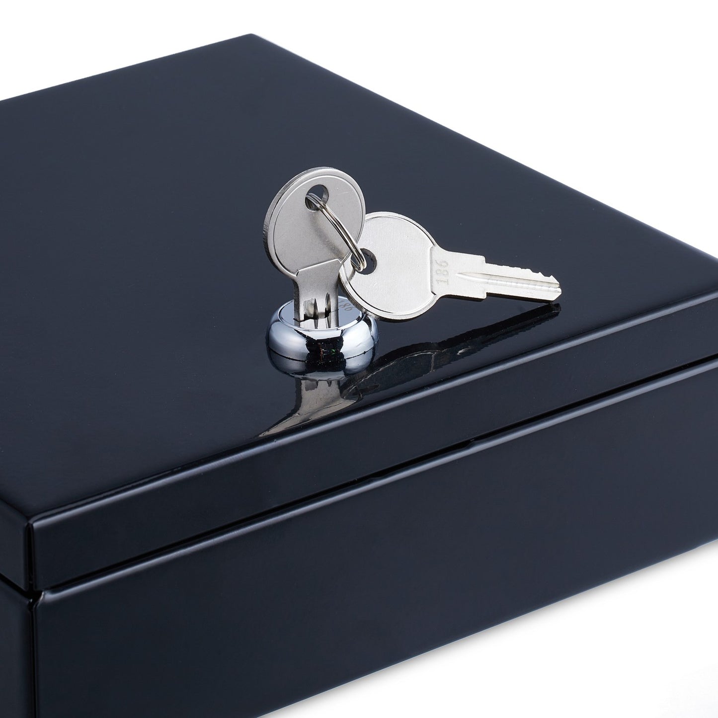Black cash box with 2 keys