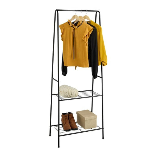 Black clothes hanger 2 shelves