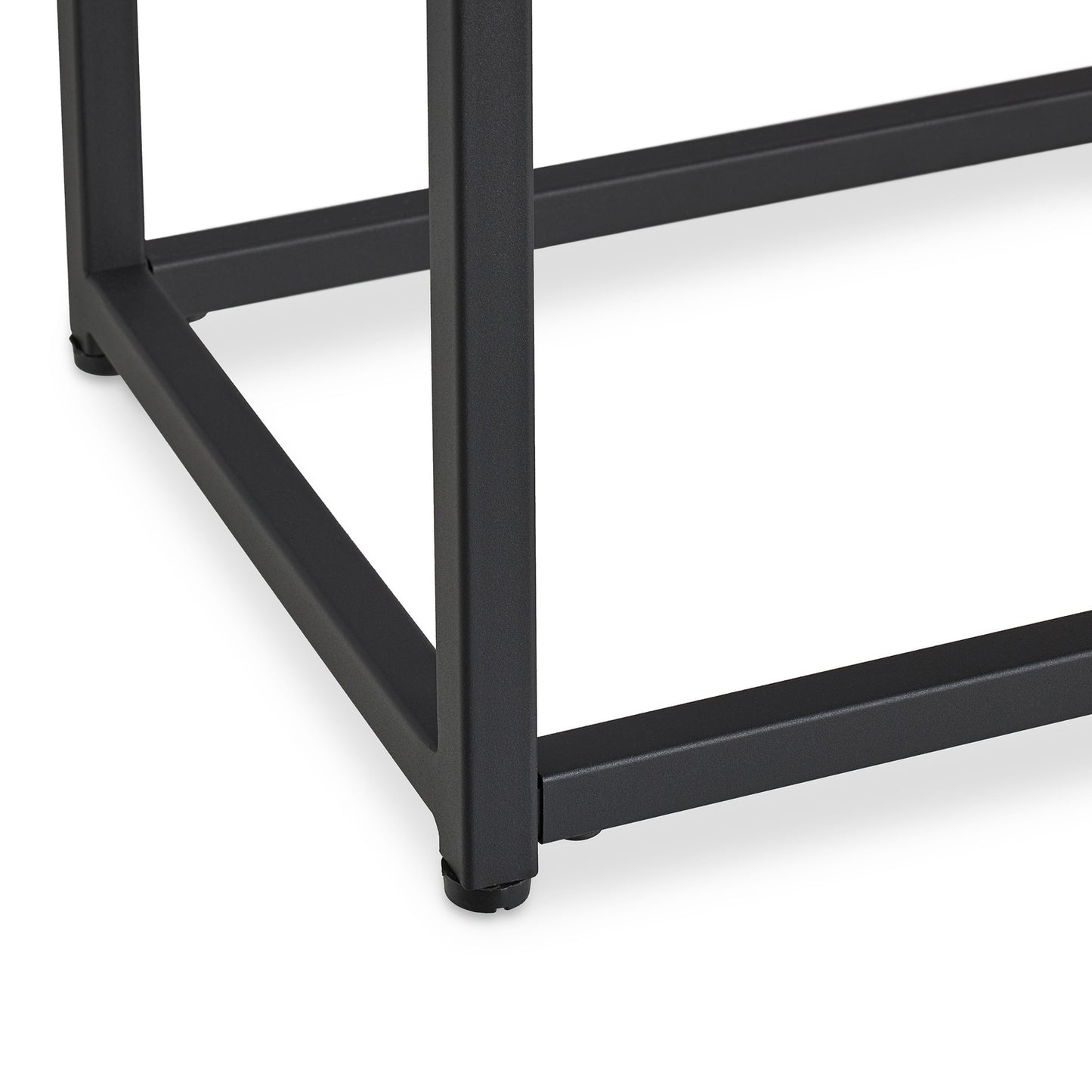Black console table with 2 shelves