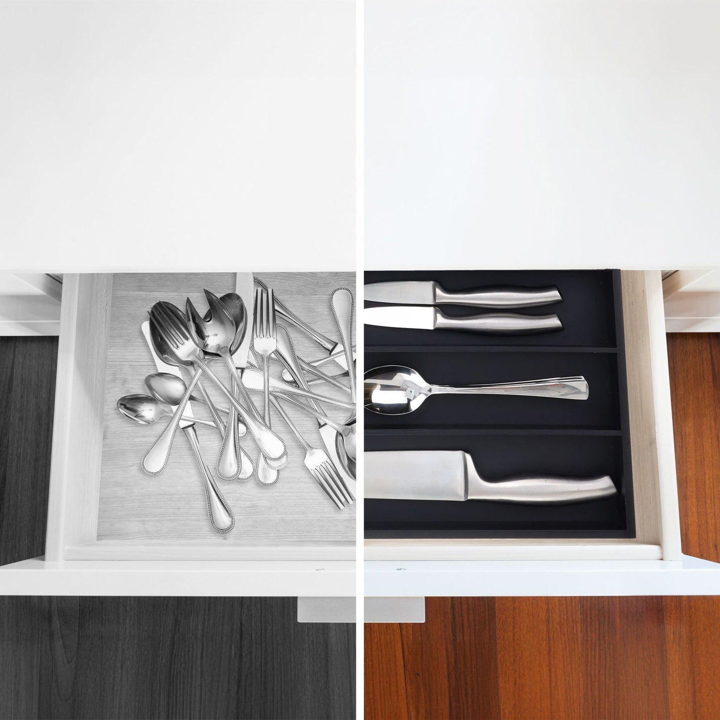 Black cutlery tray 6 compartments