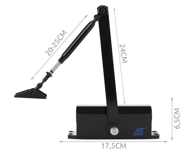 Black door closer 40-60 kg