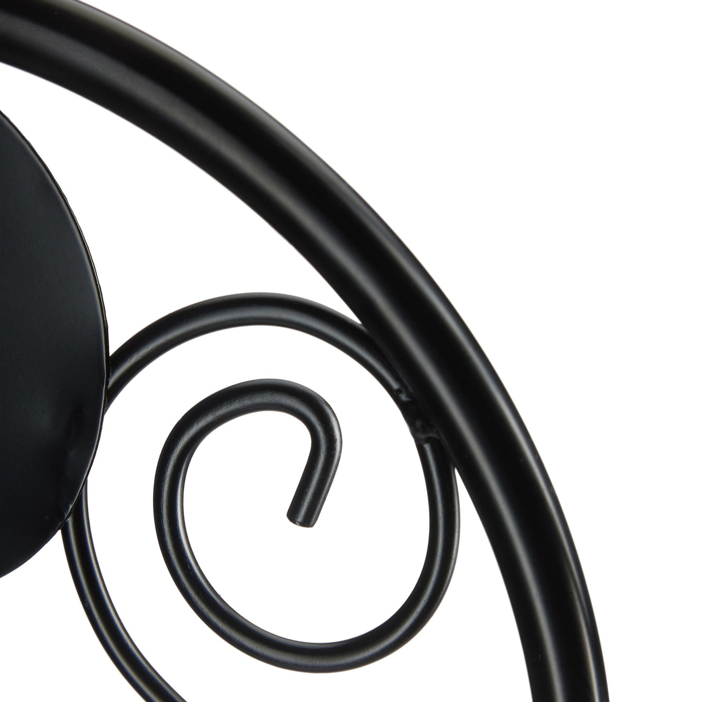 Black flower pedestal in metal