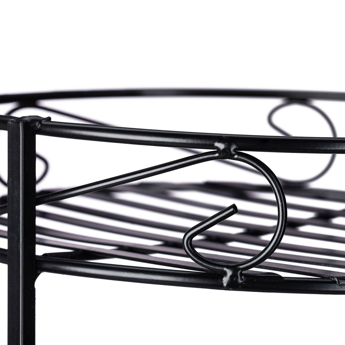 Black flower pedestal in metal