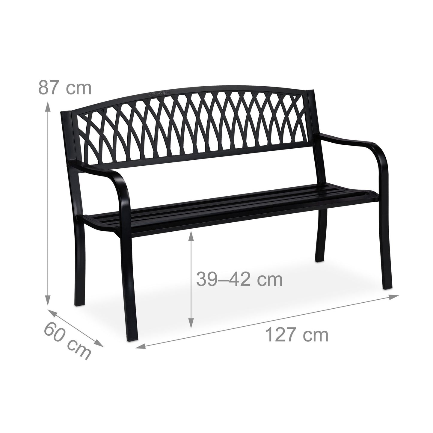 Black garden bench