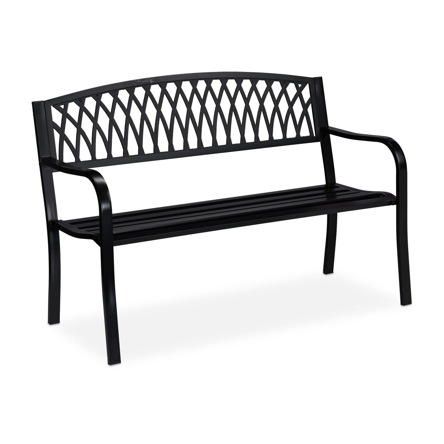 Black garden bench