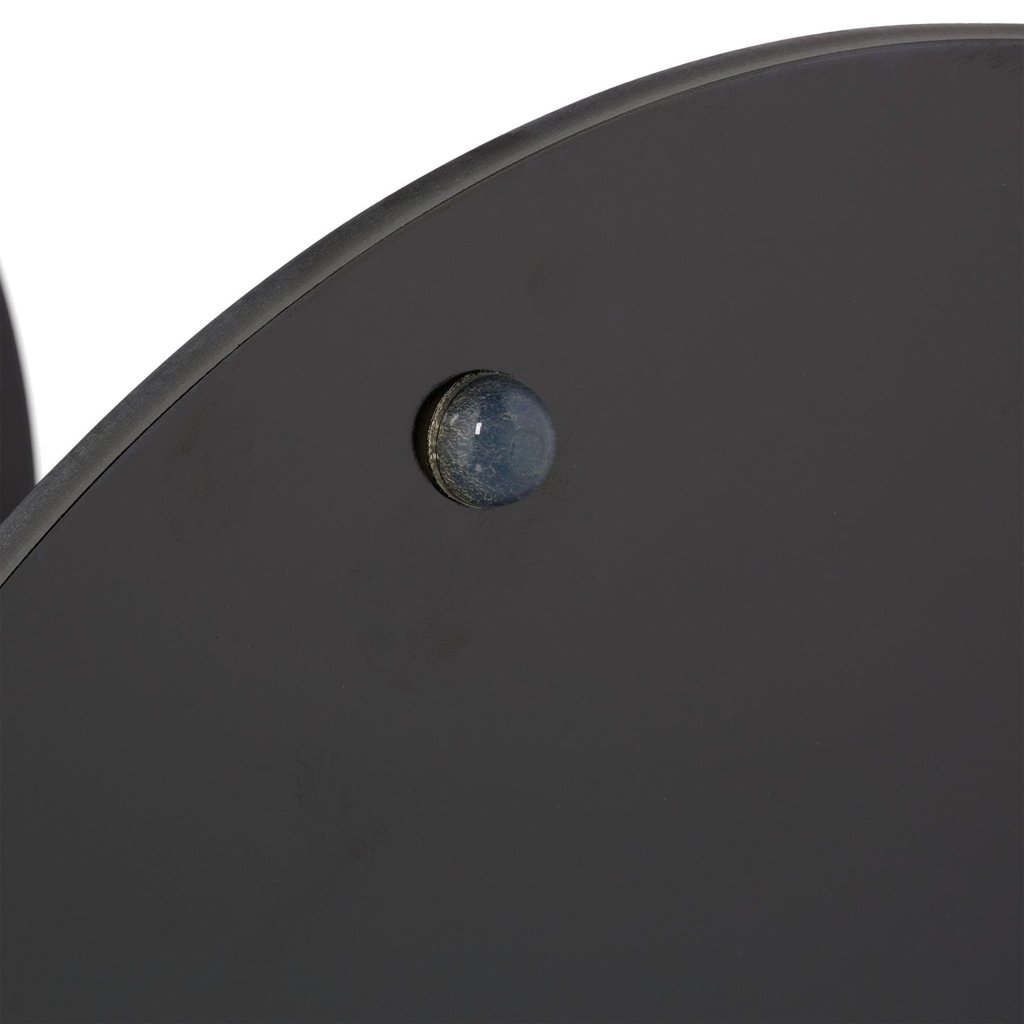 Black glass side table