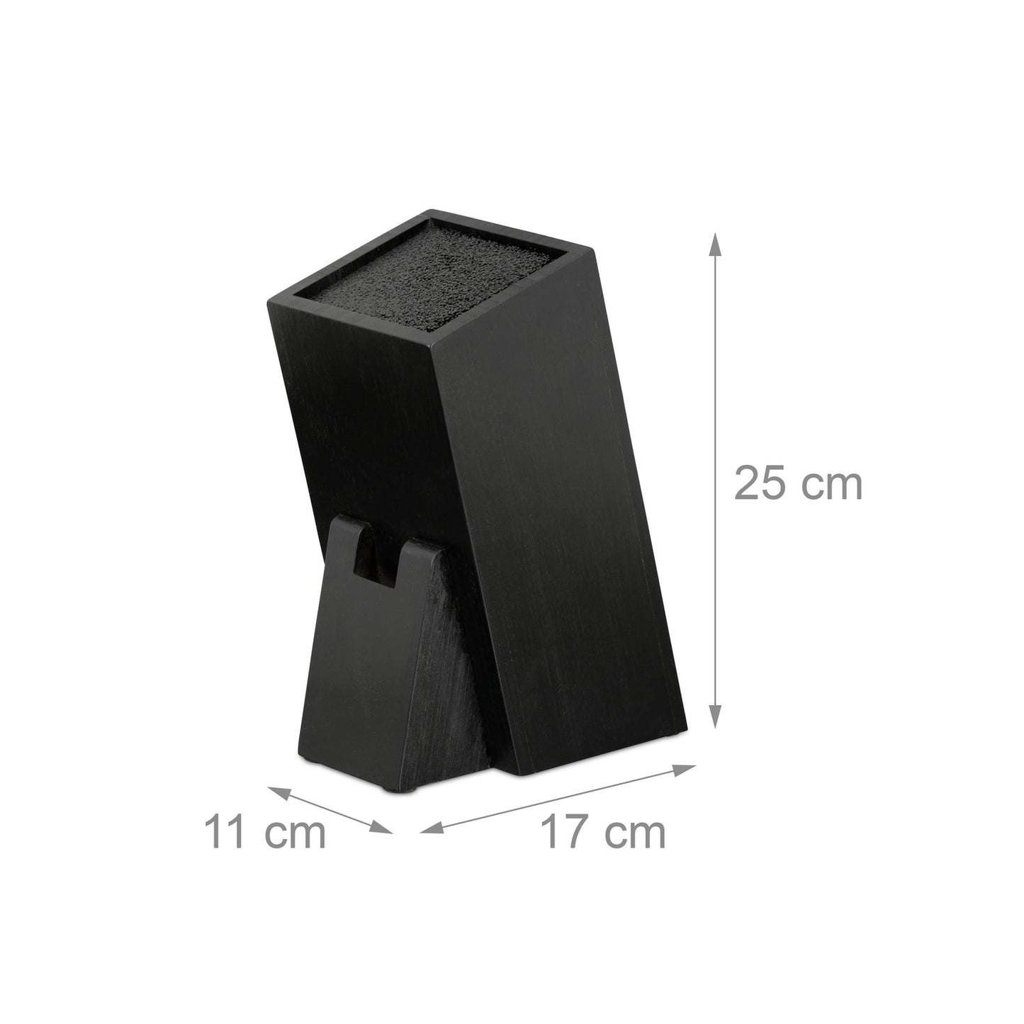Black knife block with straw