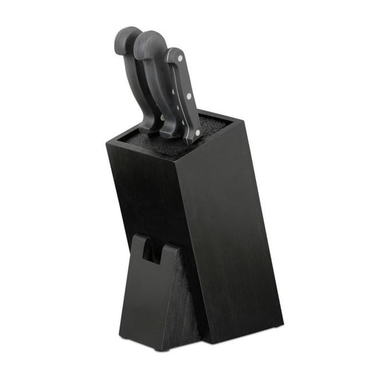 Black knife block with straw
