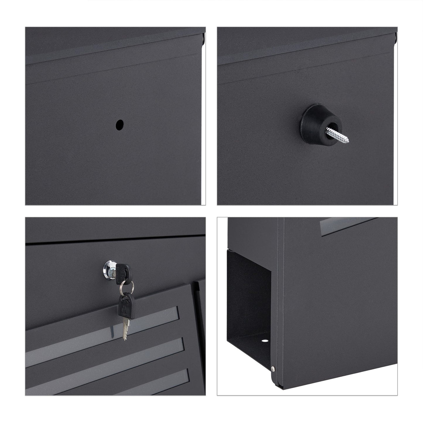 Black mailbox with newspaper holder