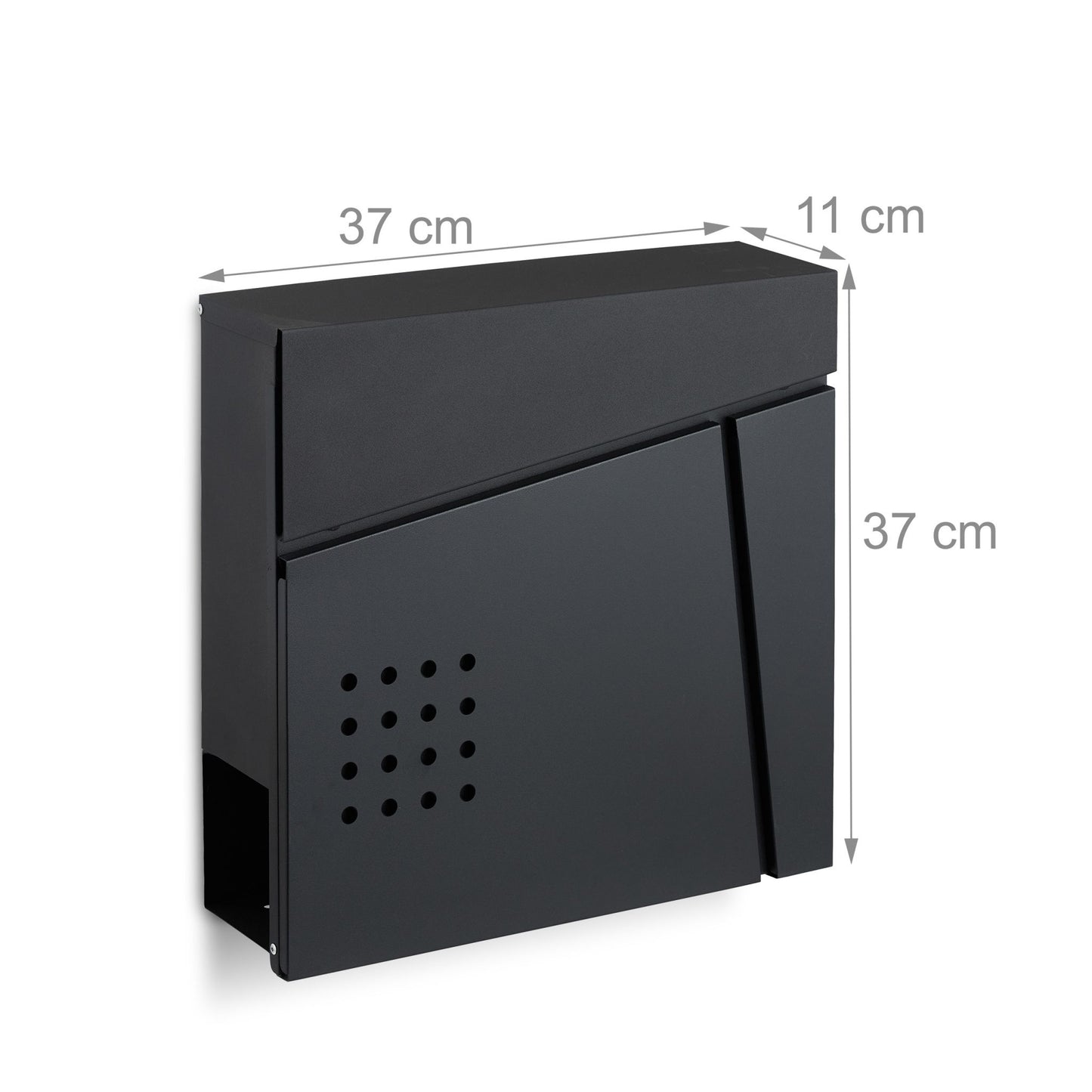 Black mailbox with newspaper holder