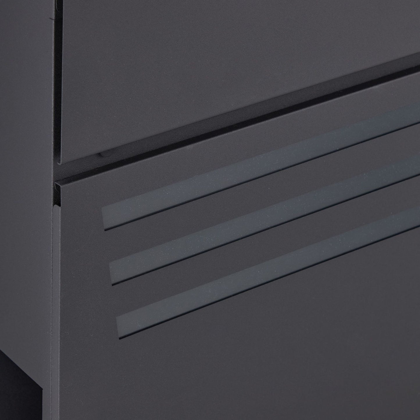 Black mailbox with newspaper holder