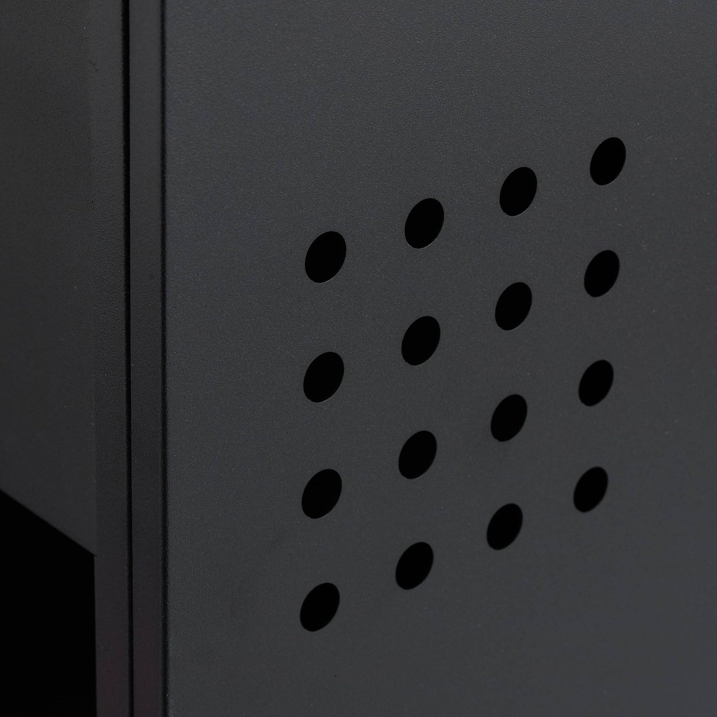 Black mailbox with newspaper holder