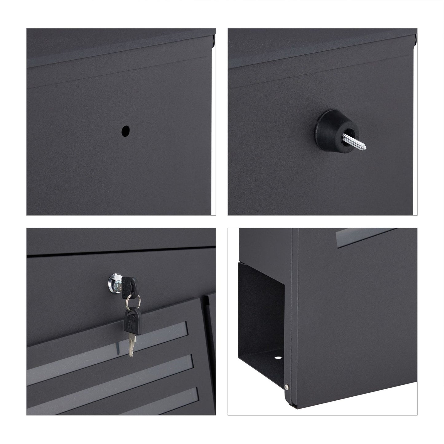 Black mailbox with newspaper holder