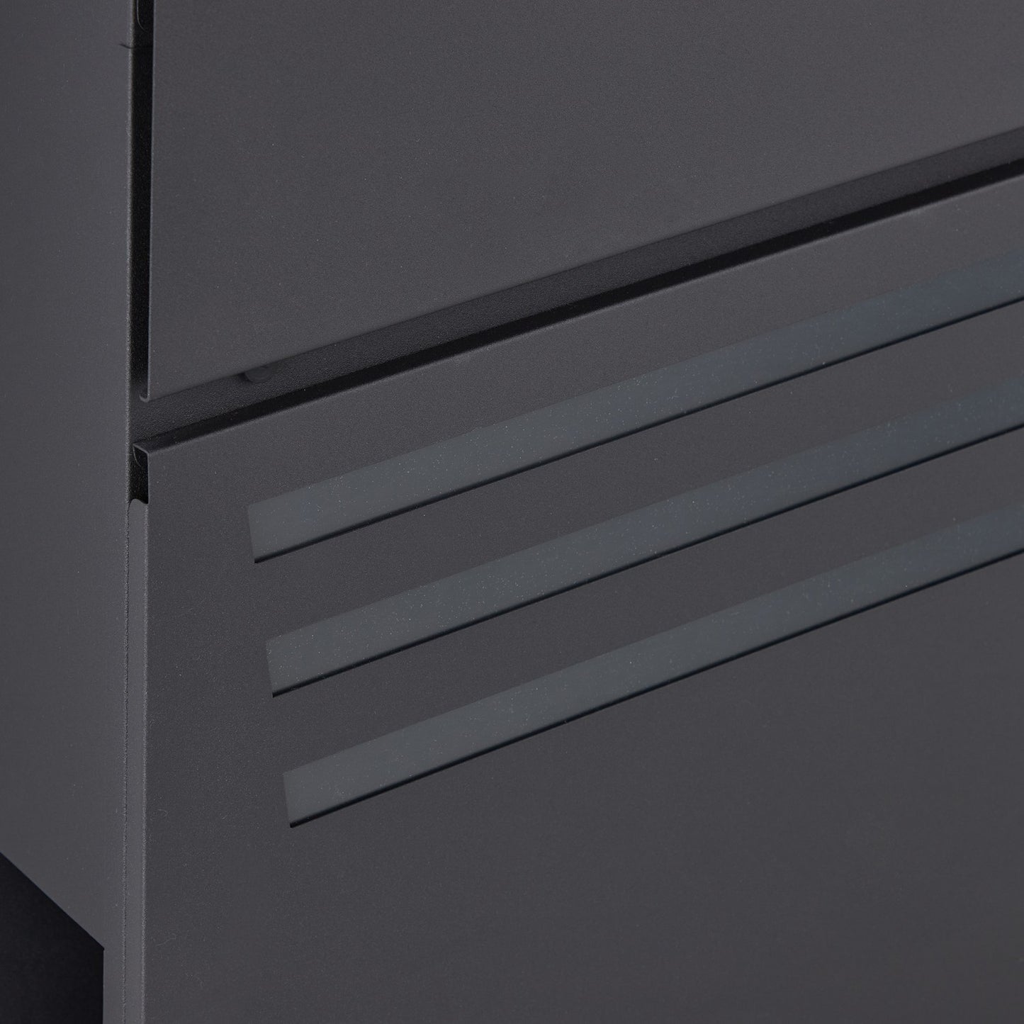 Black mailbox with newspaper holder