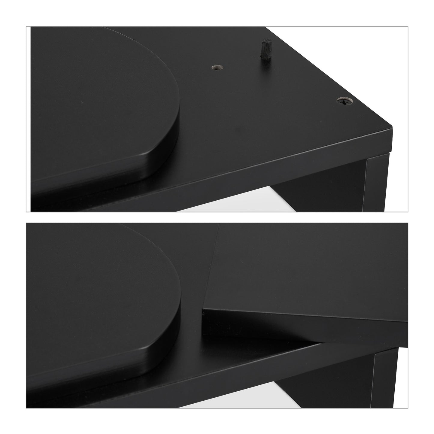 Black monitor stand for 2 monitors