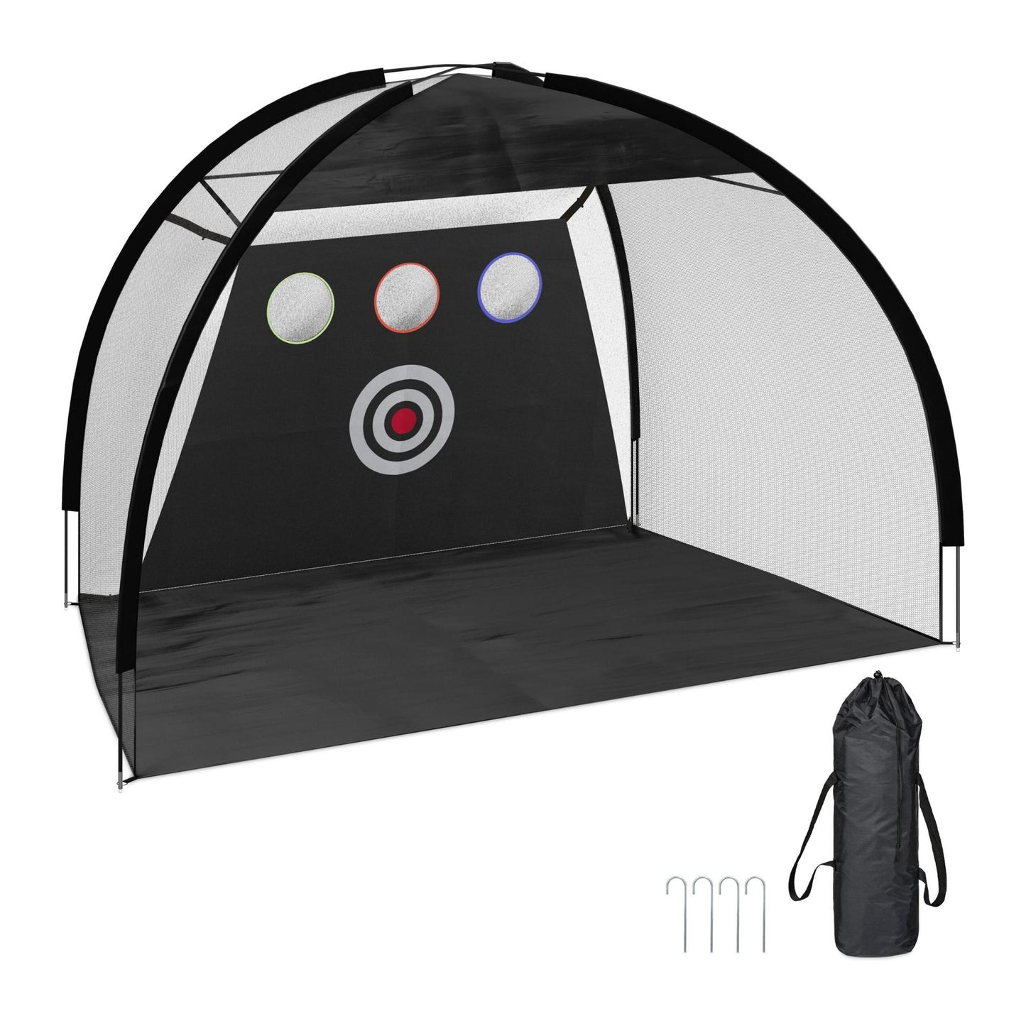 Black practice net for golf