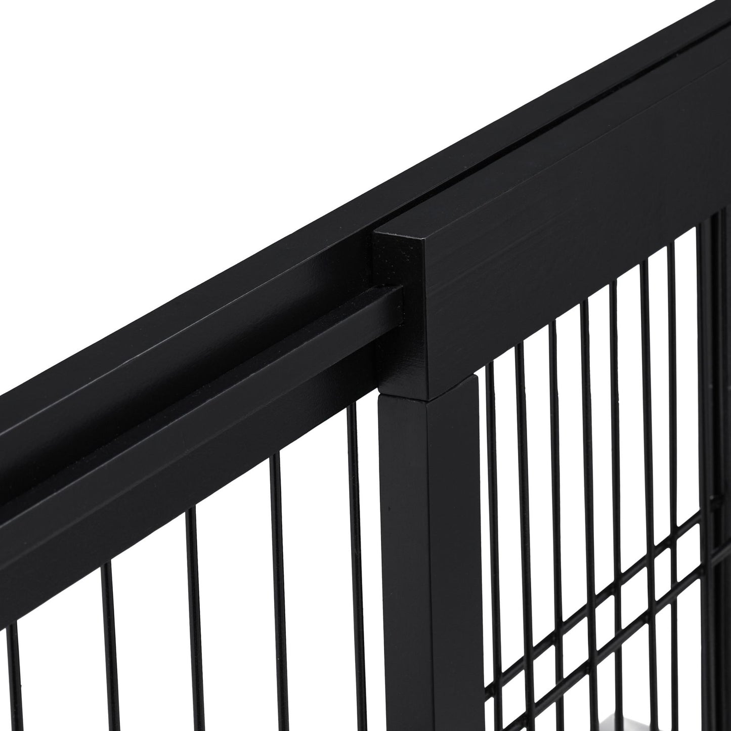 Black retractable security gate