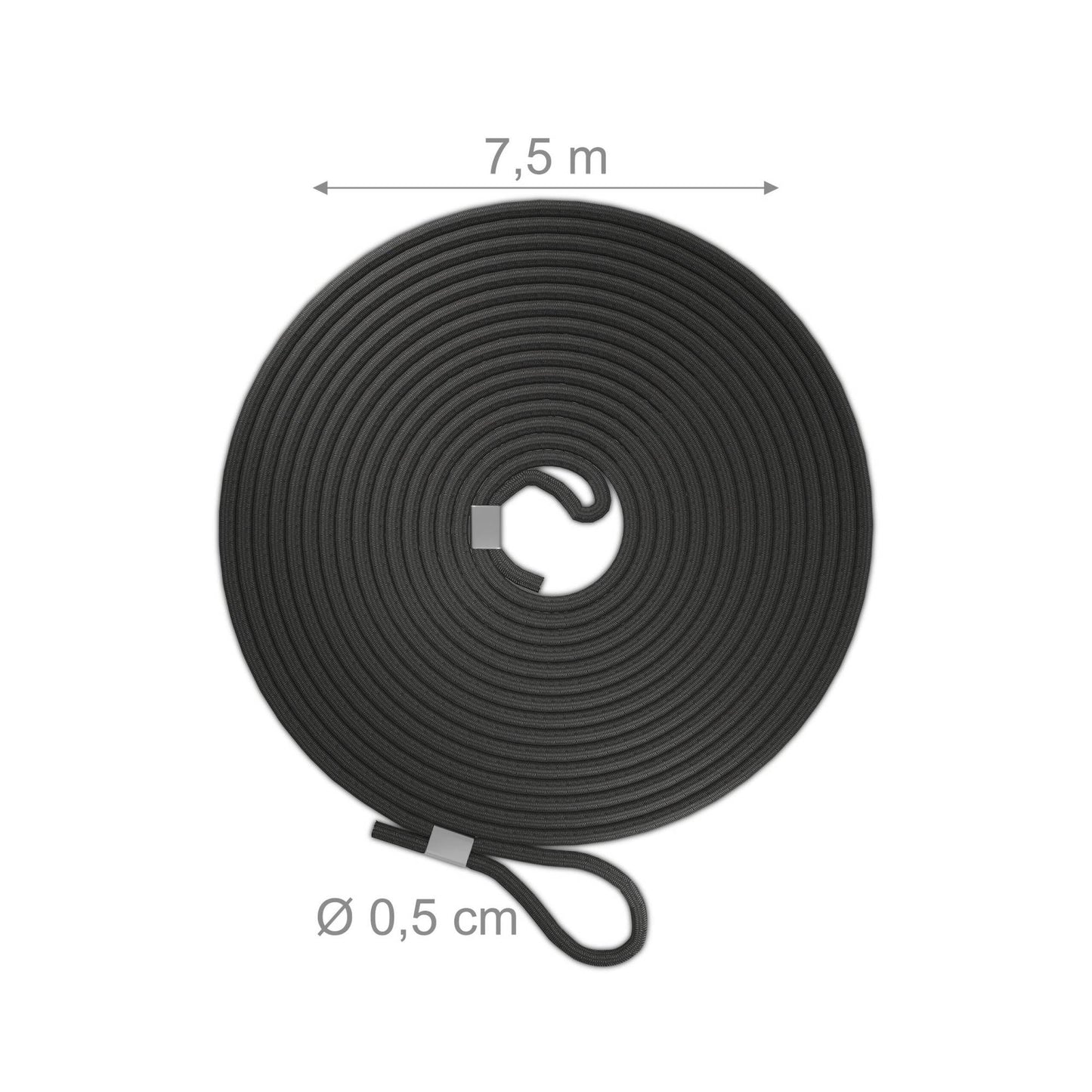 Black rubber rope in a set of 2