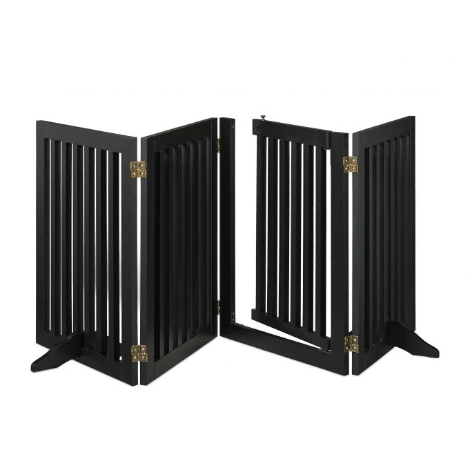 Black security gate with door 70 cm