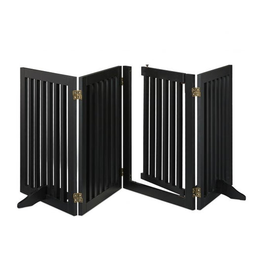 Black security gate with door 70 cm