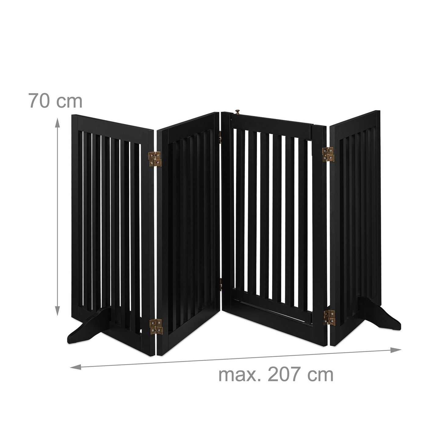Black security gate with door 70 cm