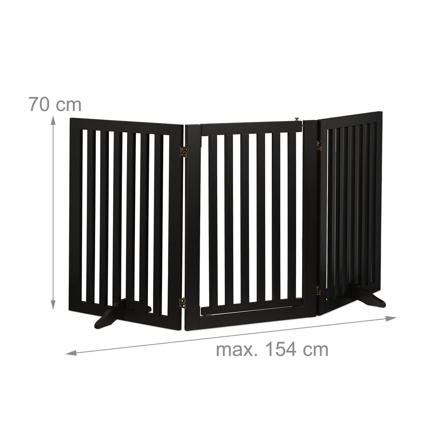 Black security gate with door 70 cm
