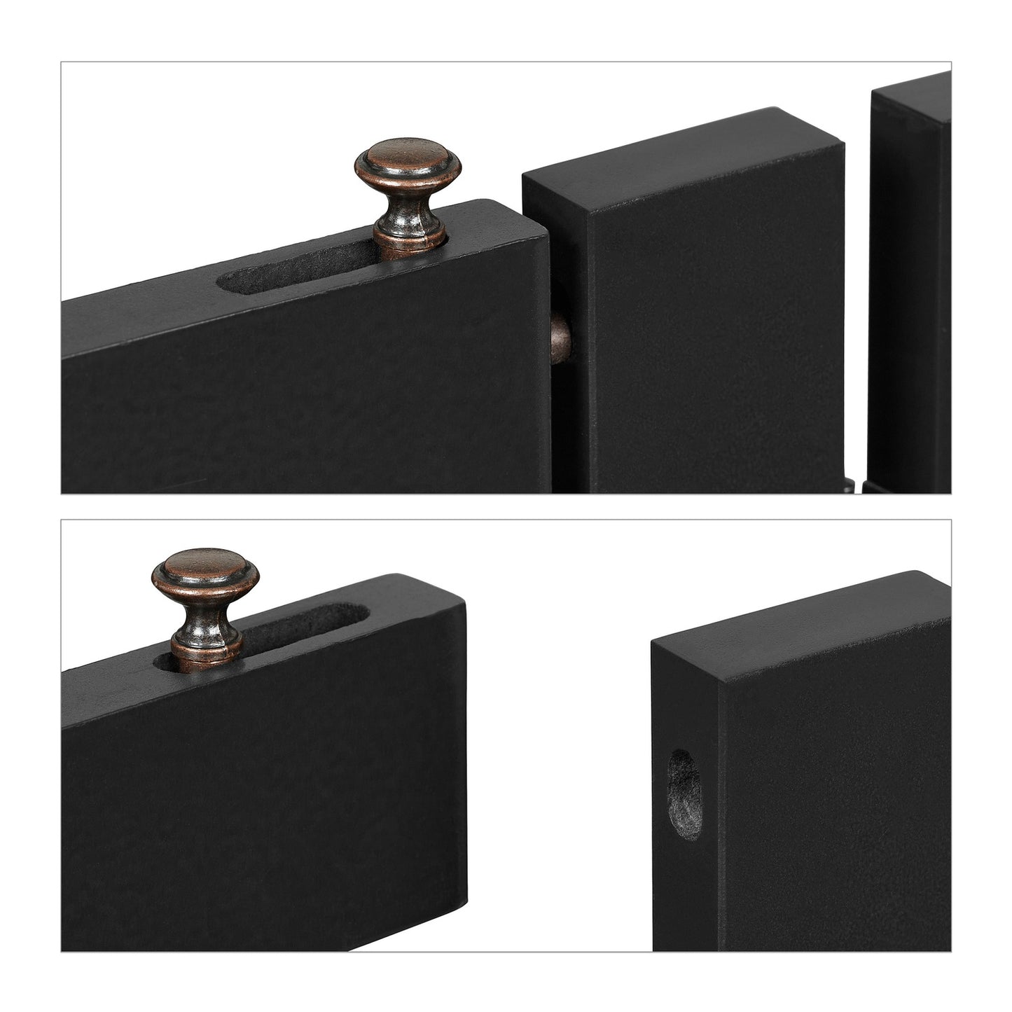Black security gate with door 70 cm
