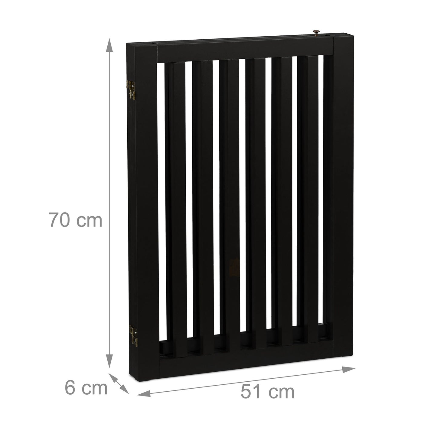 Black security gate with door 70 cm