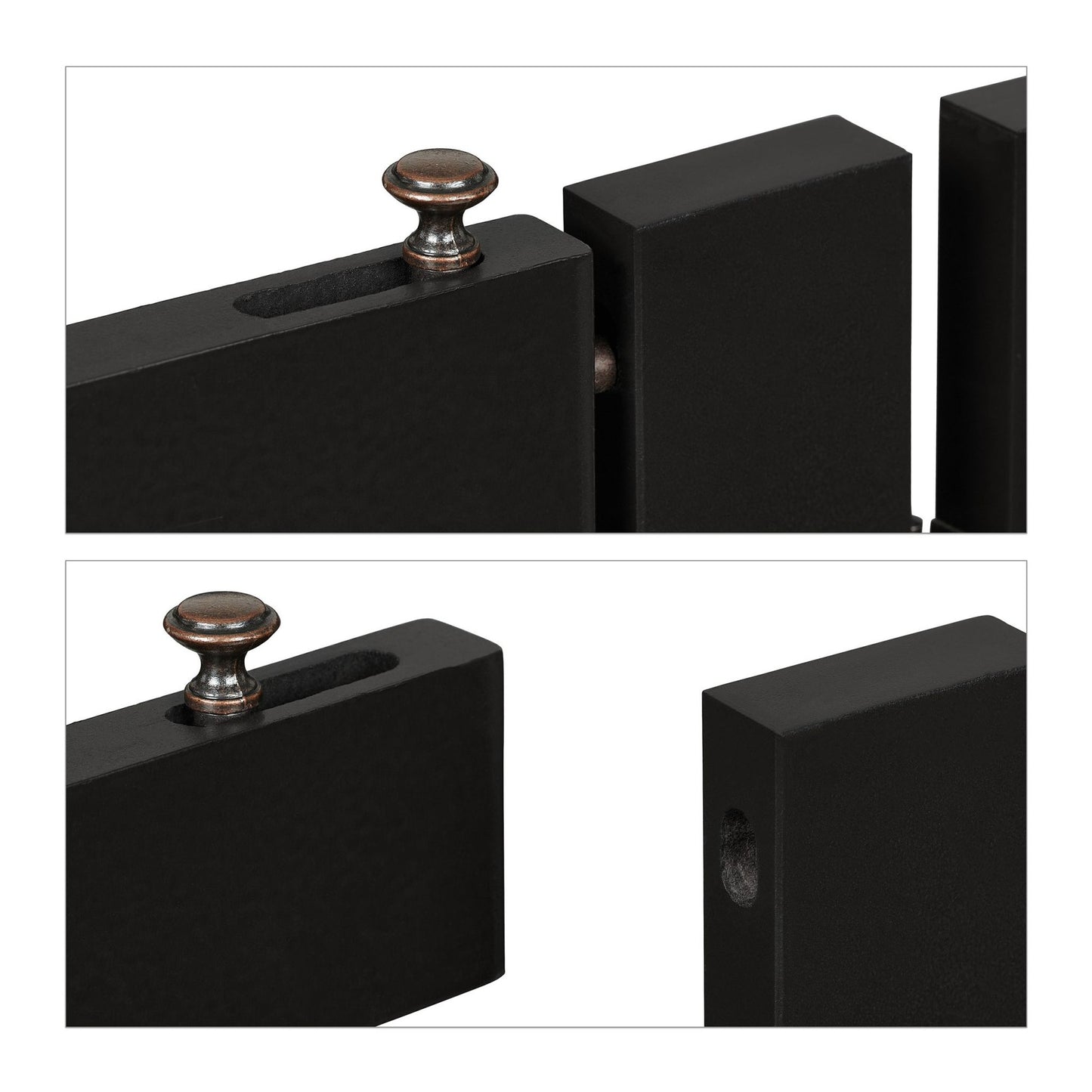 Black security gate with door 70 cm