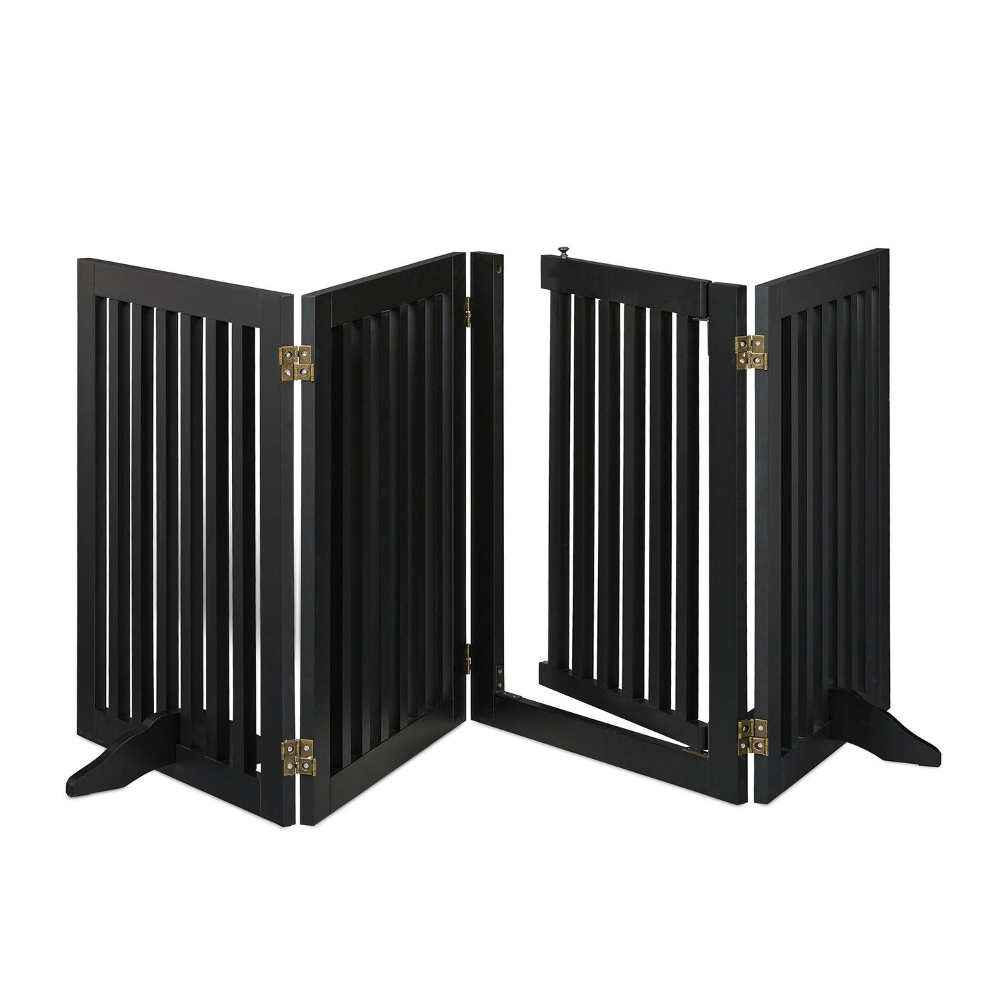 Black security gate with door 70 cm