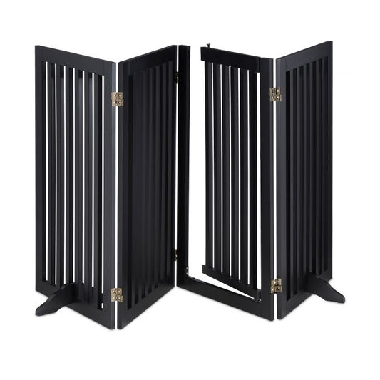 Black security gate with door 92 cm