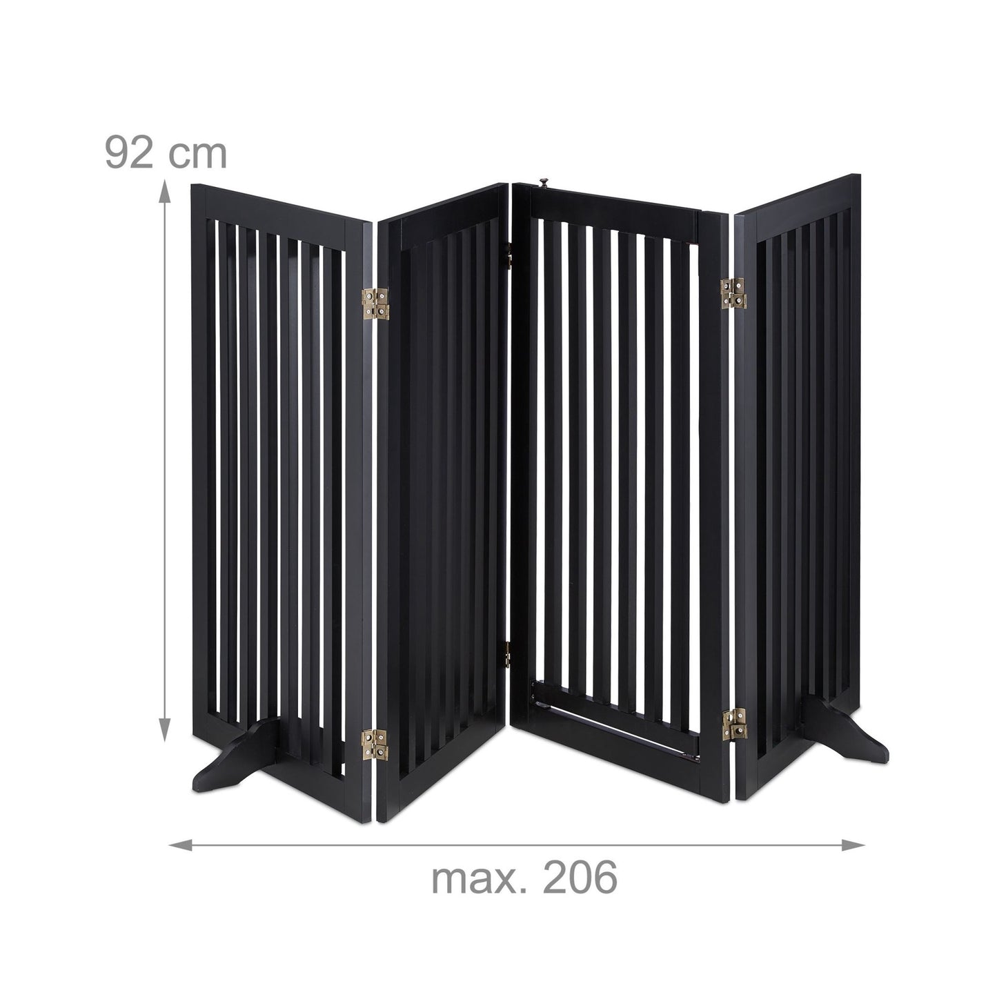 Black security gate with door 92 cm