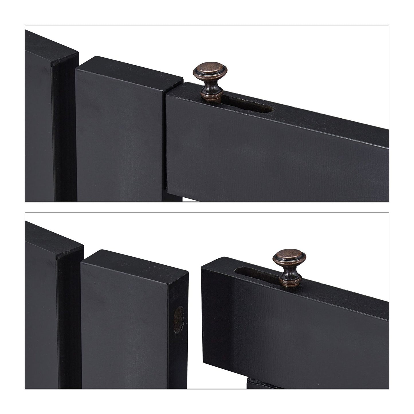 Black security gate with door 92 cm