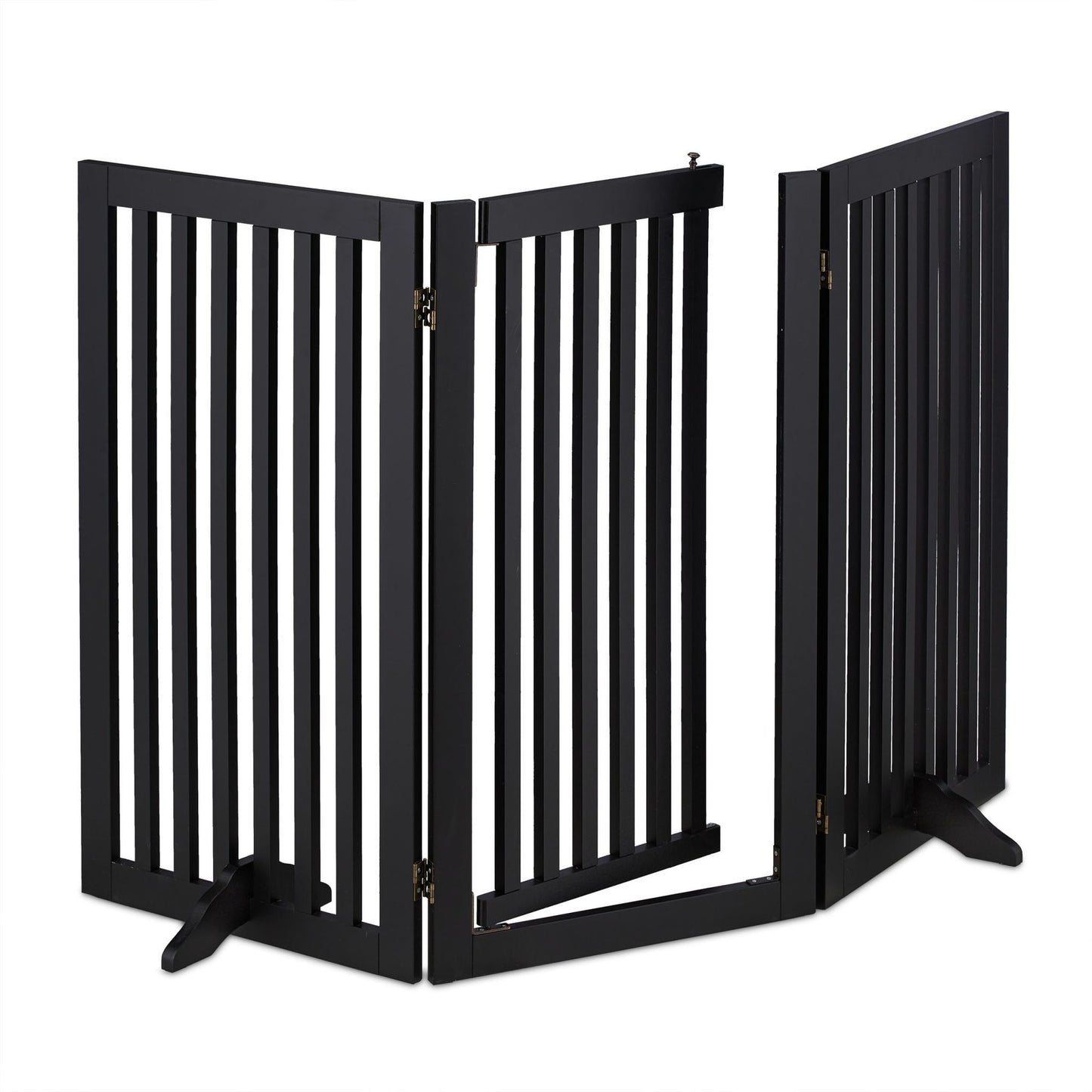 Black security gate with door 92 cm