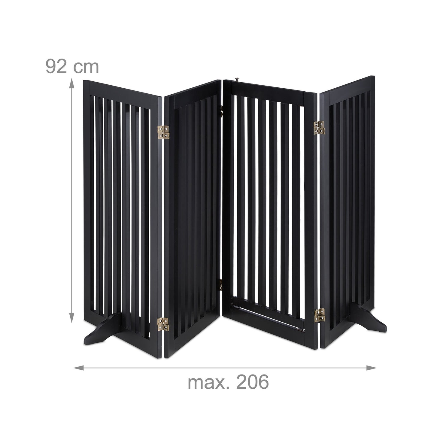 Black security gate with door 92 cm