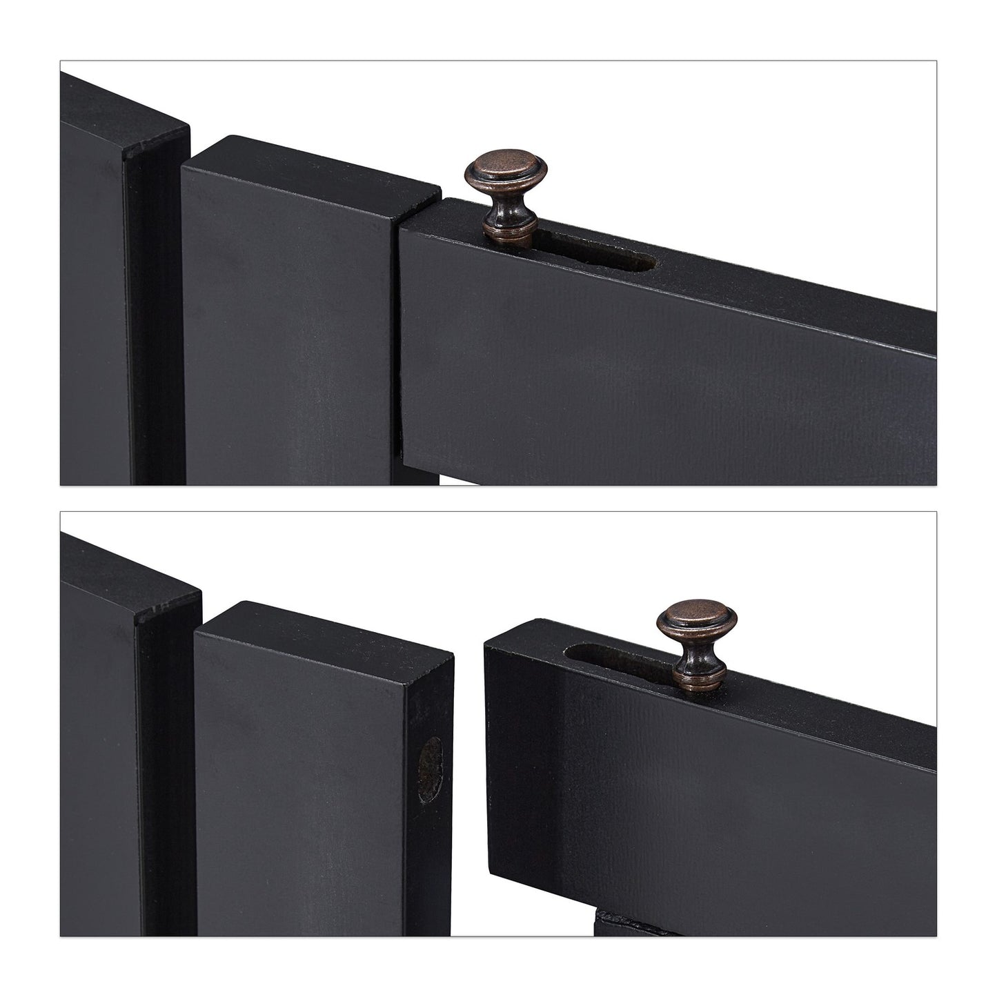 Black security gate with door 92 cm