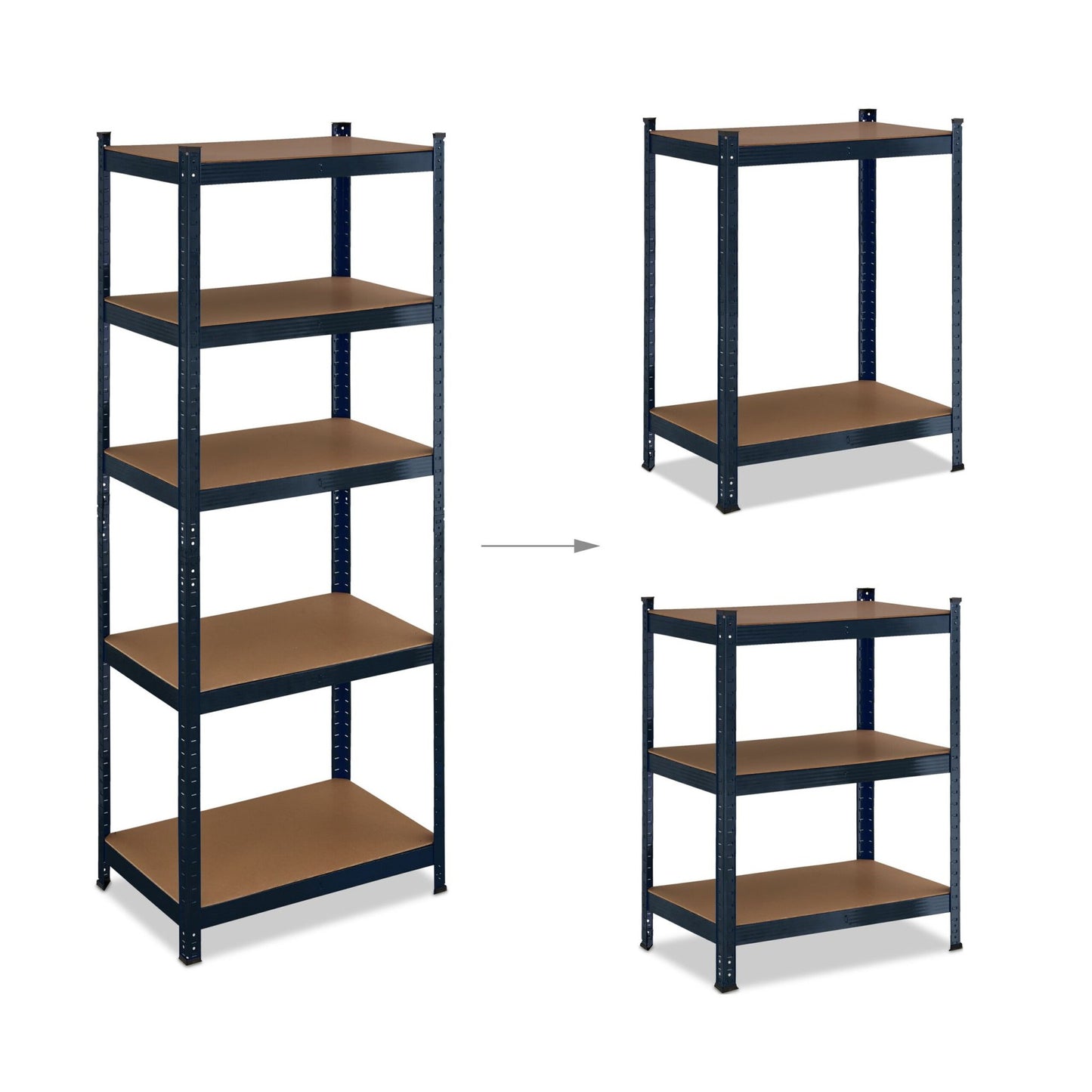 Black shelf for high load 5 levels